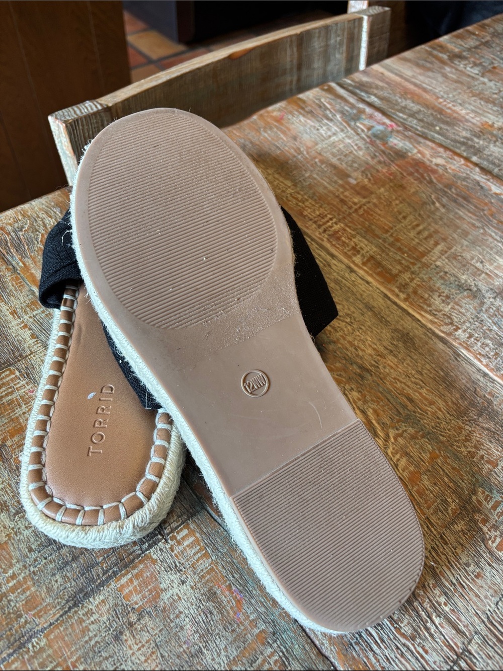 torrid Black Knot Espadrille Slide Sandals with Tan Footbed - Picture 4 of 6